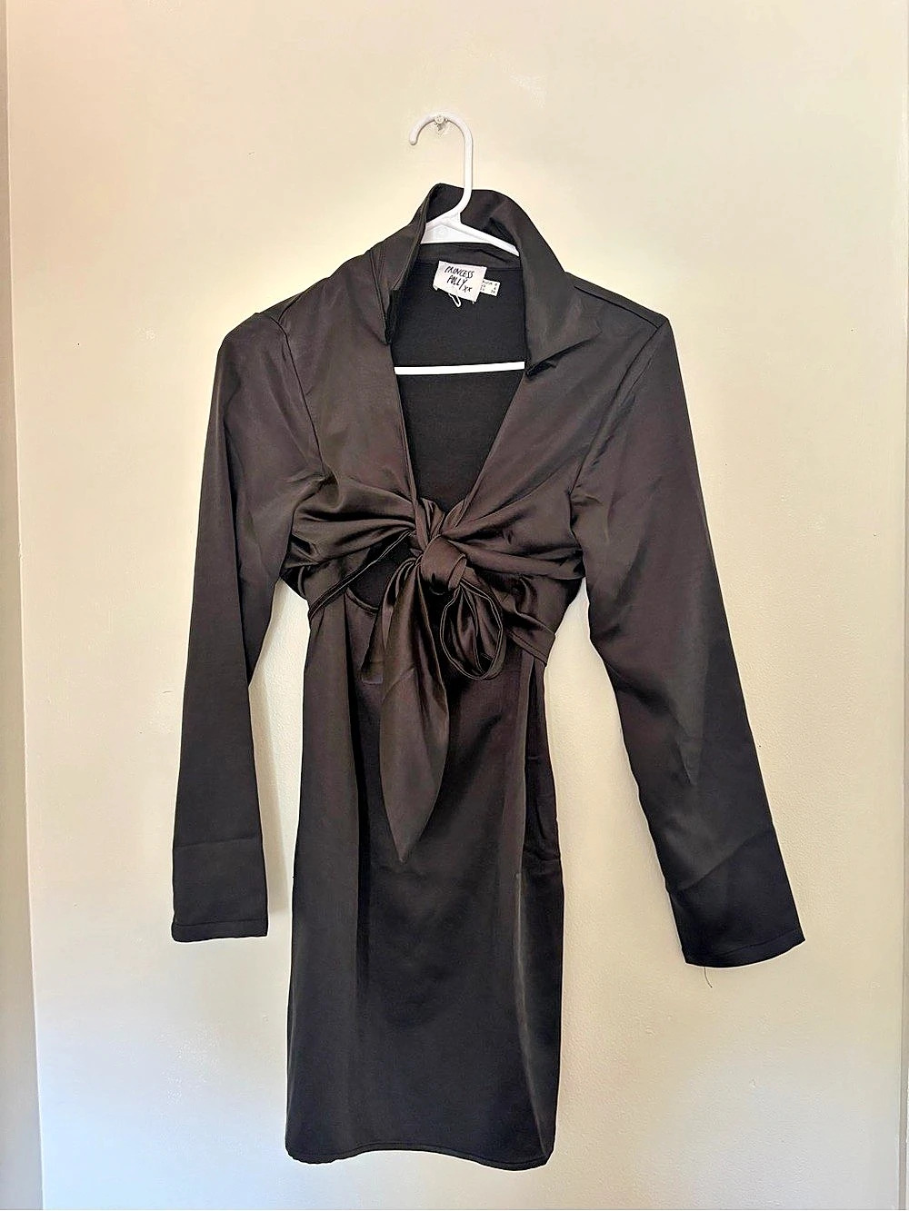 Princess Polly Black Long Sleeve Mini Dress Like New